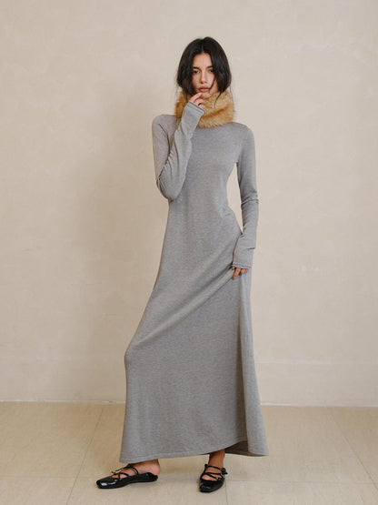 FU FRESH UP Minimalist High Waist Round Neck Knit Straight Women&