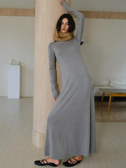 FU FRESH UP Minimalist High Waist Round Neck Knit Straight Women&