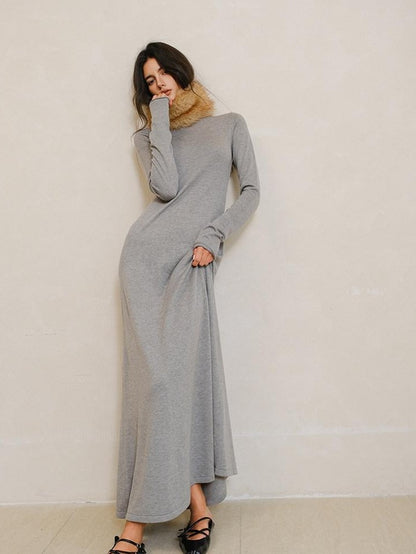 FU FRESH UP Minimalist High Waist Round Neck Knit Straight Women&