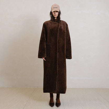 FU_FRESH_UP_Minimalist_Shearling_Trim_Woven_Stand_Collar_Women&
