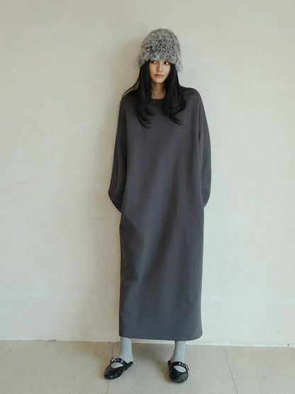 FU FRESH UP Minimalist Slit Round Neck Cotton Women&