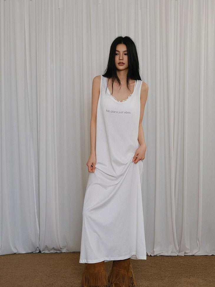 FU FRESH UP Minimalist U Neck Loose Letter Print Women&