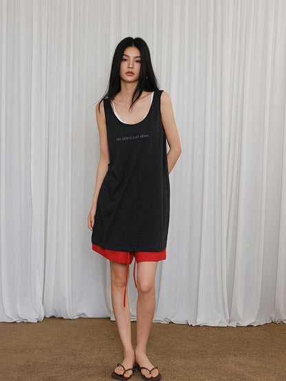 FU FRESH UP Minimalist U Neck Loose Letter Print Women&