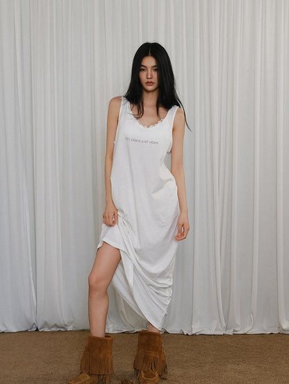 FU FRESH UP Minimalist U Neck Loose Letter Print Women&