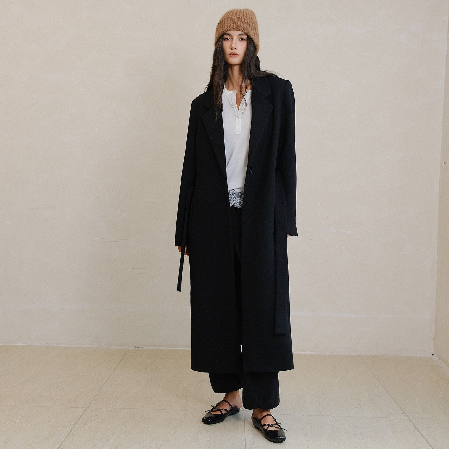 FU_FRESH_UP_Minimalist_Vintage_Structured_Shoulder_Tie_Waist_Women&
