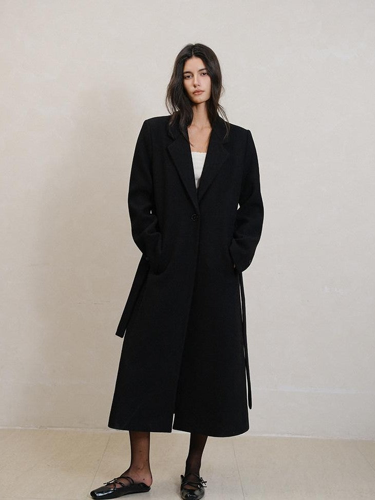 FU FRESH UP Minimalist Vintage Structured Shoulder Tie Waist Women&