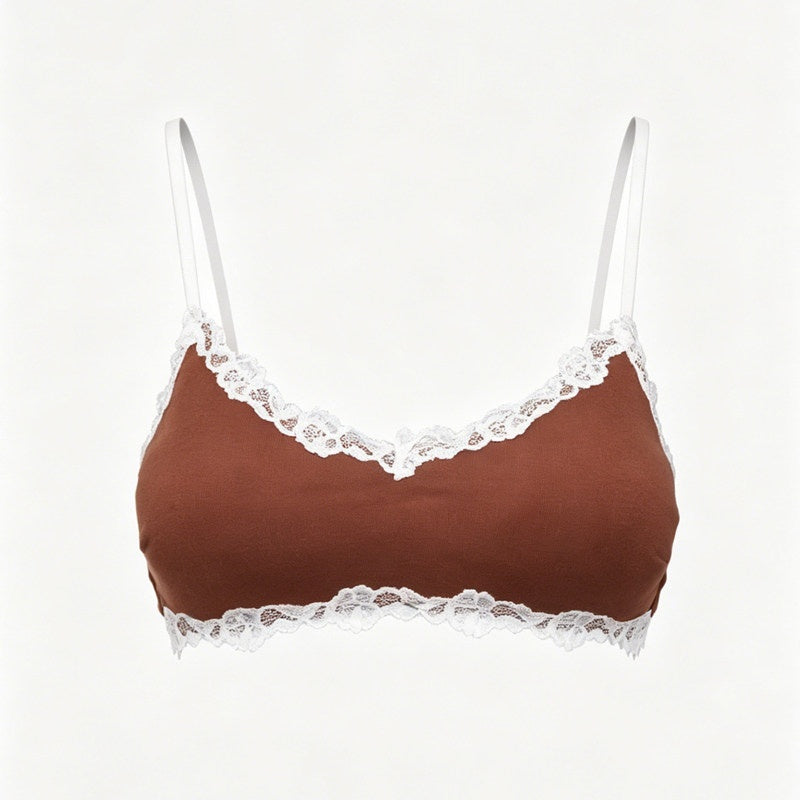 FU_FRESH_UP_Mint_Lace_Spliced_V-neck_Layering_Women&