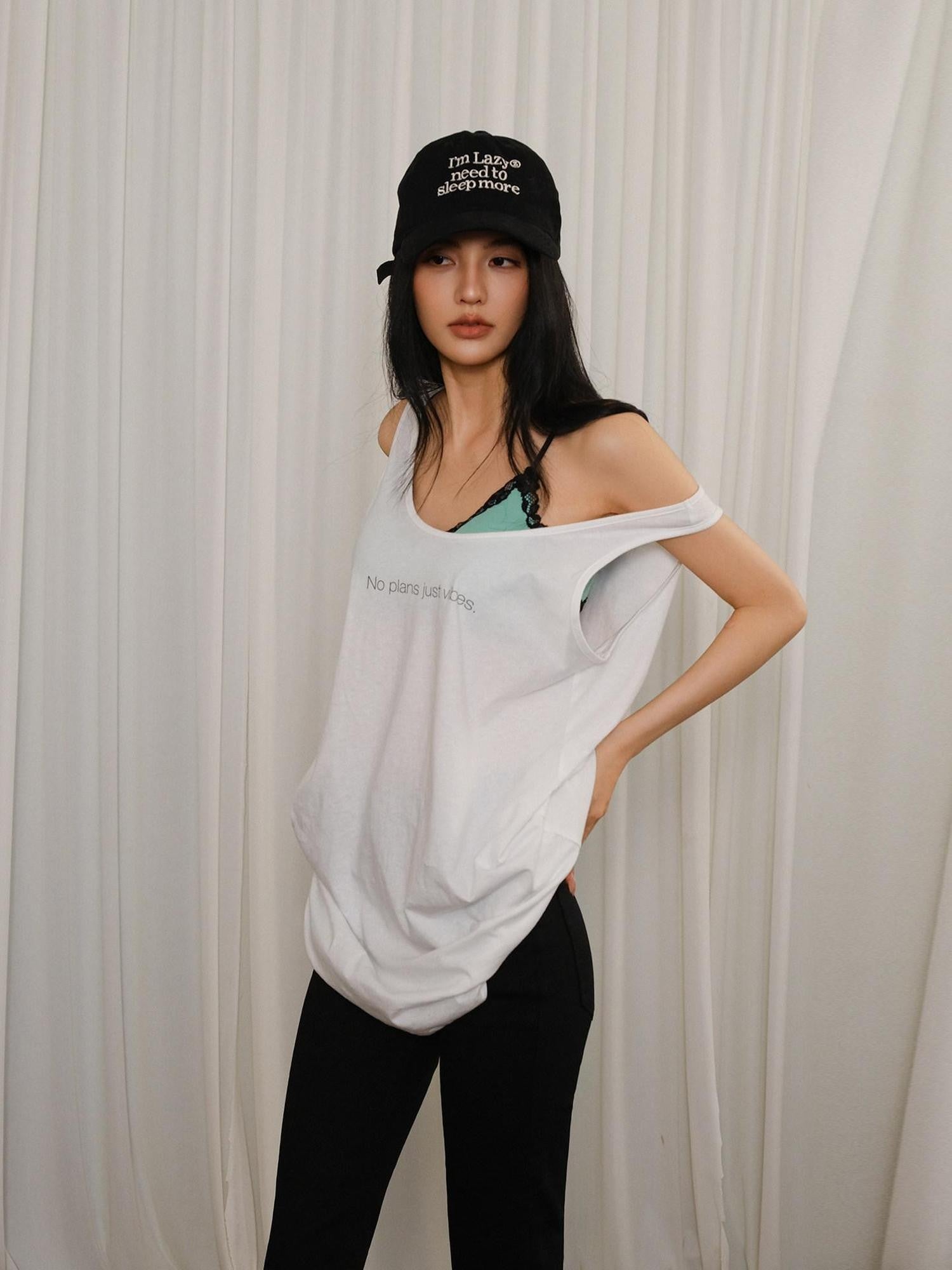 FU FRESH UP Mint Lace Spliced V-neck Layering Women&