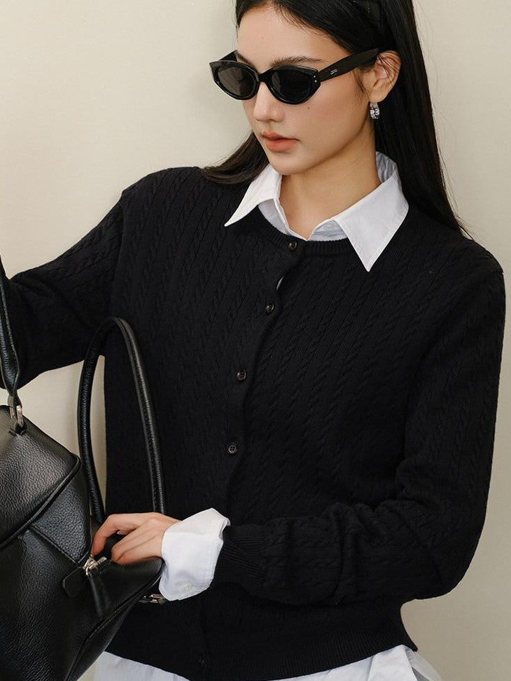 FU FRESH UP Old Money Cable Knit Drawstring Women&