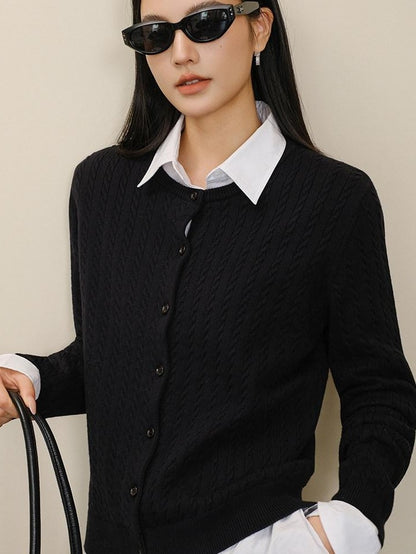 FU FRESH UP Old Money Cable Knit Drawstring Women&