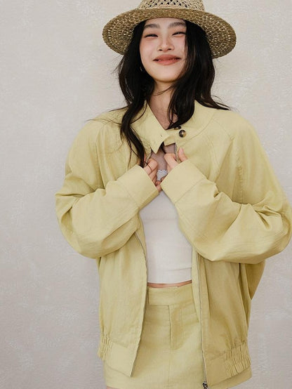 FU FRESH UP Old Money Lapel Boxy Jacket Low Waist Women&