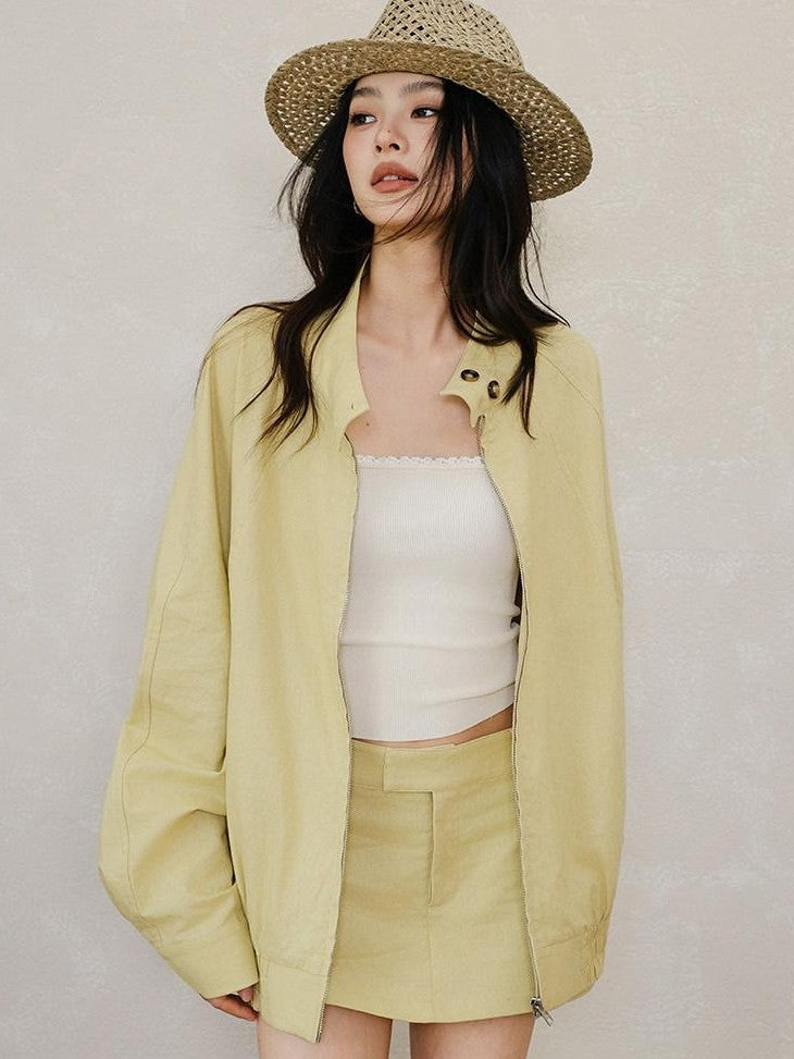 FU FRESH UP Old Money Lapel Boxy Jacket Low Waist Women&