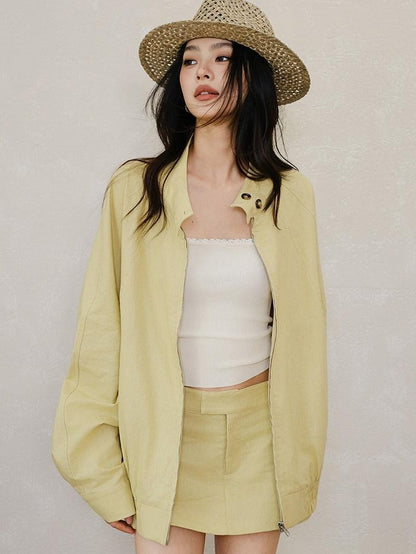 FU FRESH UP Old Money Lapel Boxy Jacket Low Waist Women&