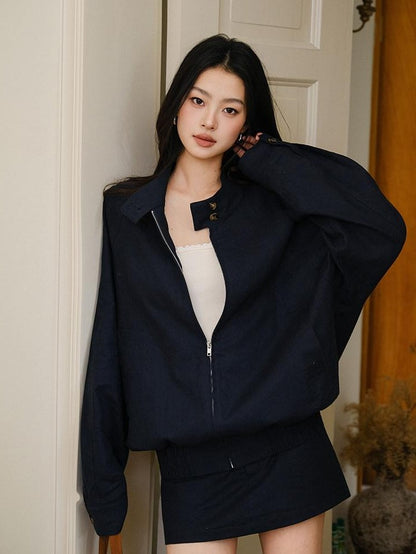FU FRESH UP Old Money Lapel Boxy Jacket Low Waist Women&