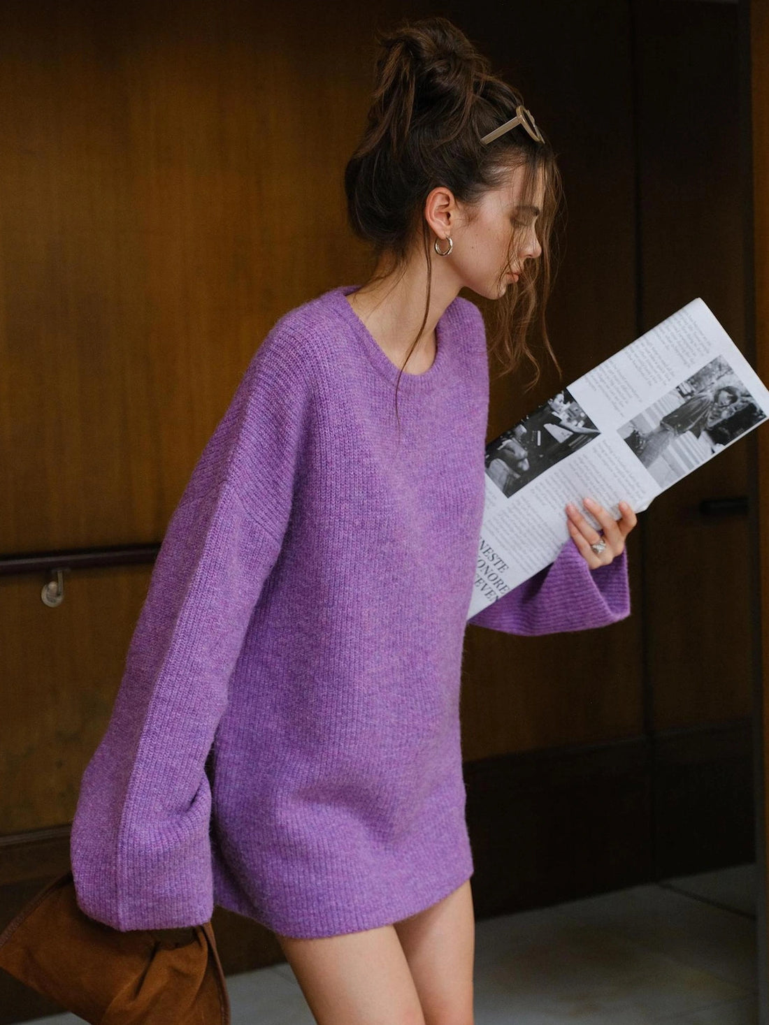 FU FRESH UP Oversized Alpaca Wool Cable Knit Sweater