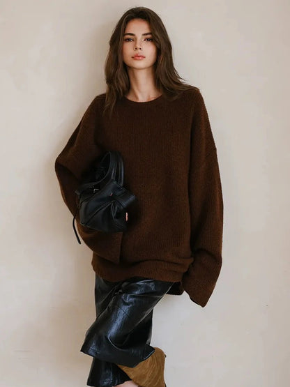 FU FRESH UP Oversized Alpaca Wool Cable Knit Sweater