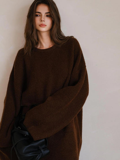 FU FRESH UP Oversized Alpaca Wool Cable Knit Sweater