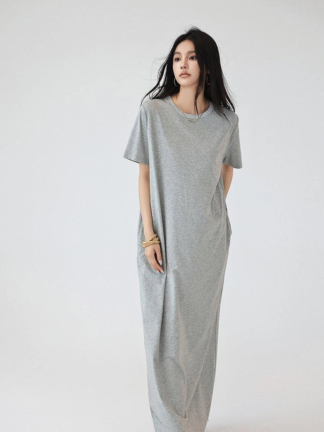 FU FRESH UP Oversized Drop Shoulder T-shirt Dress