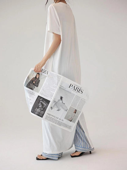 FU FRESH UP Oversized Drop Shoulder T-shirt Dress