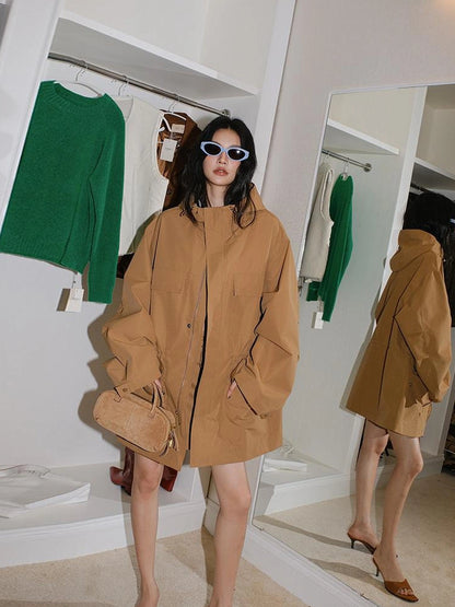 FU FRESH UP Oversized Hooded Utility Jacket Skirt Set