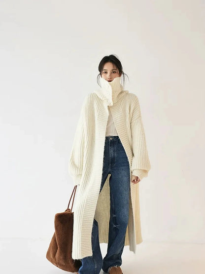 FU FRESH UP Oversized Shawl Collar Wool Cardigan