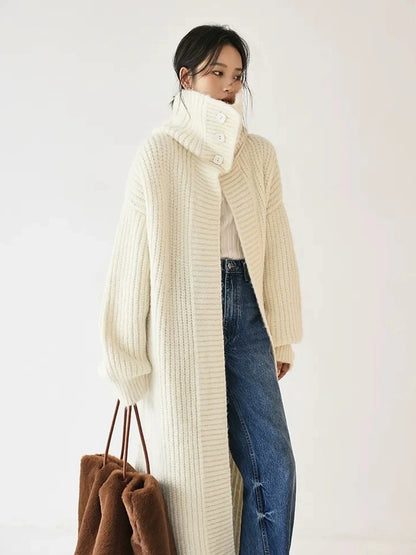 FU FRESH UP Oversized Shawl Collar Wool Cardigan