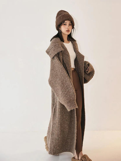 FU FRESH UP Oversized Shawl Collar Wool Cardigan