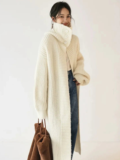 FU FRESH UP Oversized Shawl Collar Wool Cardigan