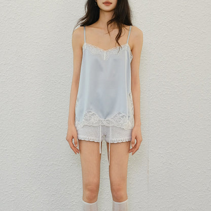 FU_FRESH_UP_Pearlescent_Satin_Lace_Splice_Side_Slit_French_Women&