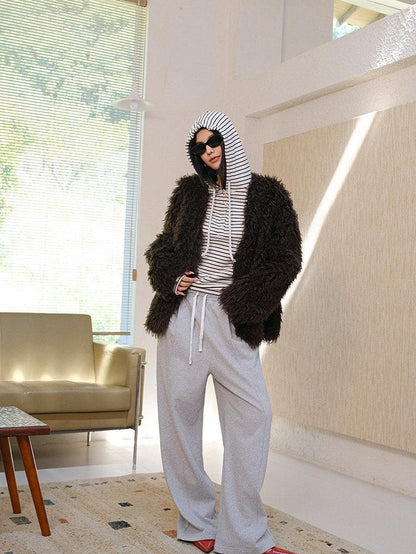 FU FRESH UP Pleated Asymmetric Drawstring Pocket Women&