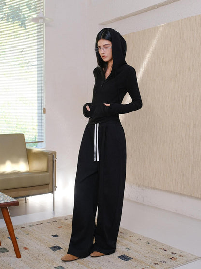 FU FRESH UP Pleated Asymmetric Drawstring Pocket Women&