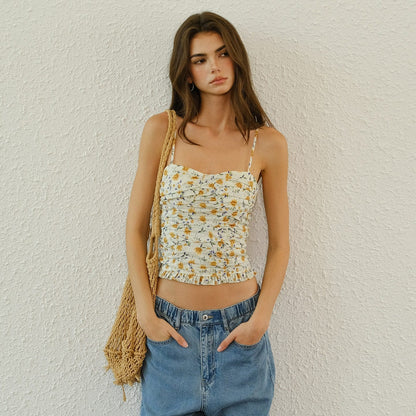 FU_FRESH_UP_Pleated_Floral_Ruffle_Hem_Women&