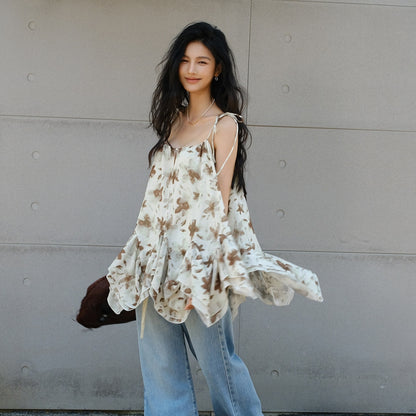 FU_FRESH_UP_Printed_Chiffon_A_Line_Strappy_Women&