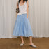 FU FRESH UP Puff Micro Pleated Lace Trim Elastic Waist Women&