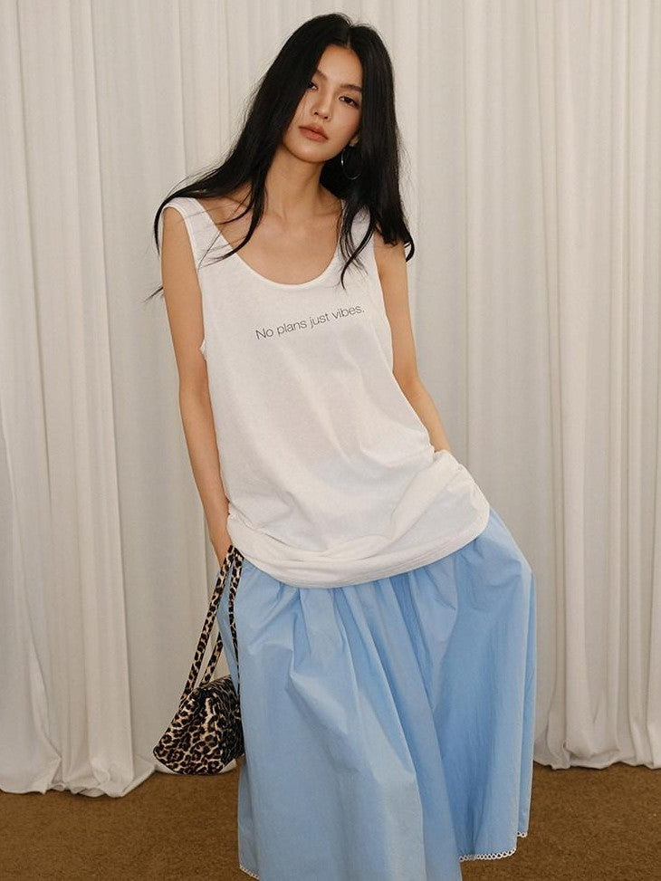 FU FRESH UP Puff Micro Pleated Lace Trim Elastic Waist Women&