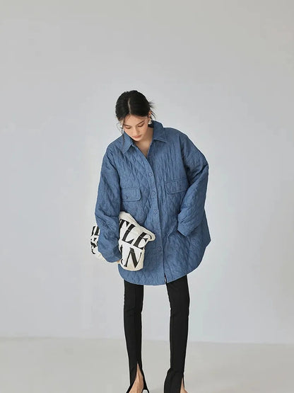 FU FRESH UP Quilted Denim Shirt Jacket