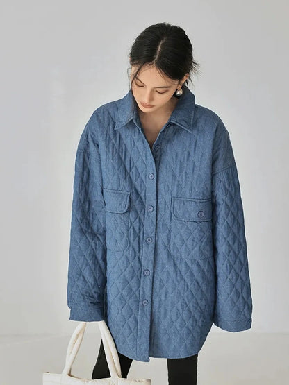 FU FRESH UP Quilted Denim Shirt Jacket
