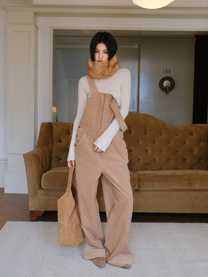 FU FRESH UP Relaxed Corduroy Cargo Adjustable Straps Women&