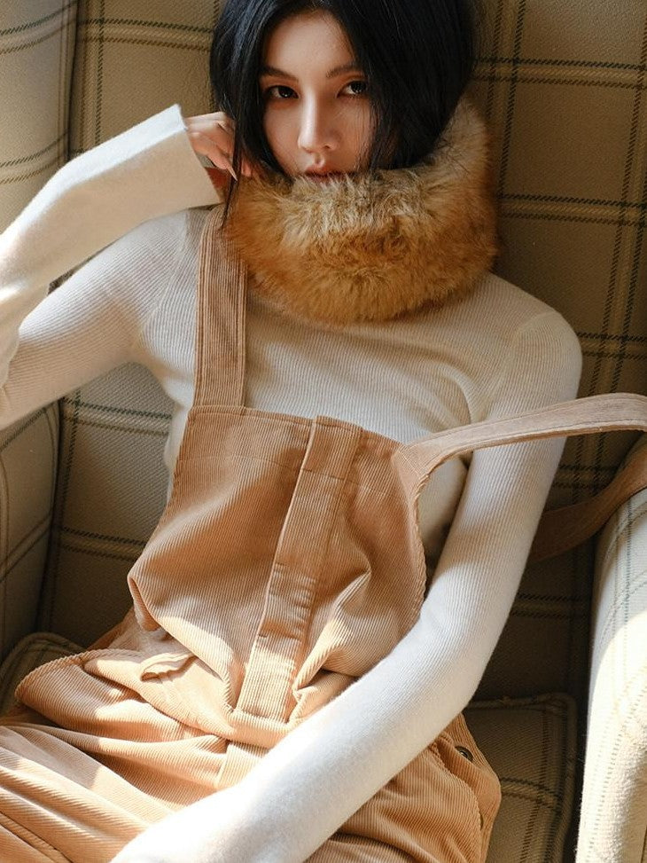 FU FRESH UP Relaxed Corduroy Cargo Adjustable Straps Women&