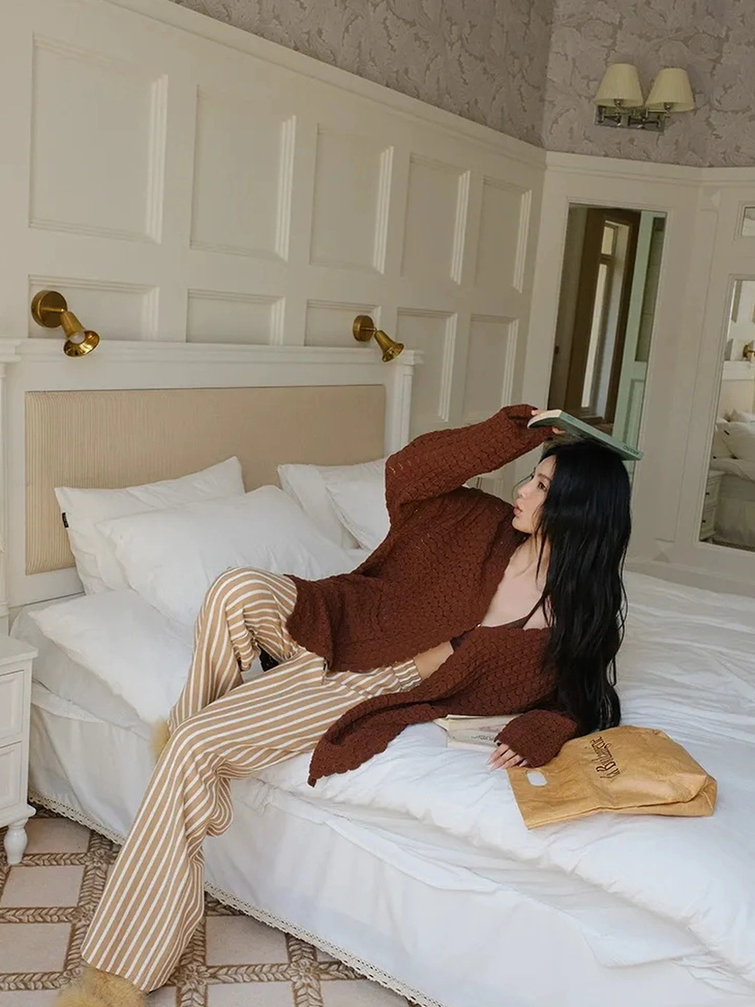 FU FRESH UP Relaxed Striped Drawstring Sweatpants