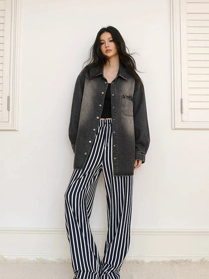 FU FRESH UP Relaxed Striped Drawstring Sweatpants