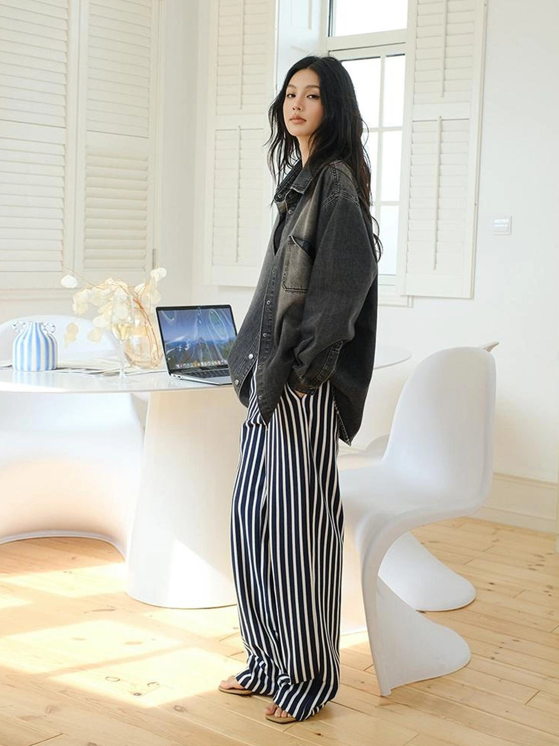 FU FRESH UP Relaxed Striped Drawstring Sweatpants