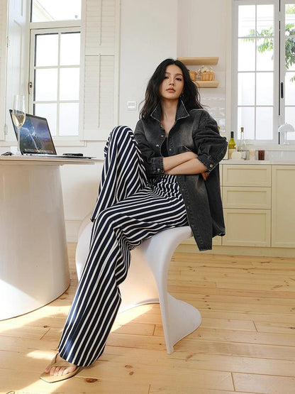 FU FRESH UP Relaxed Striped Drawstring Sweatpants