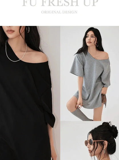 FU FRESH UP Relaxed U Neck Multi Way Tee
