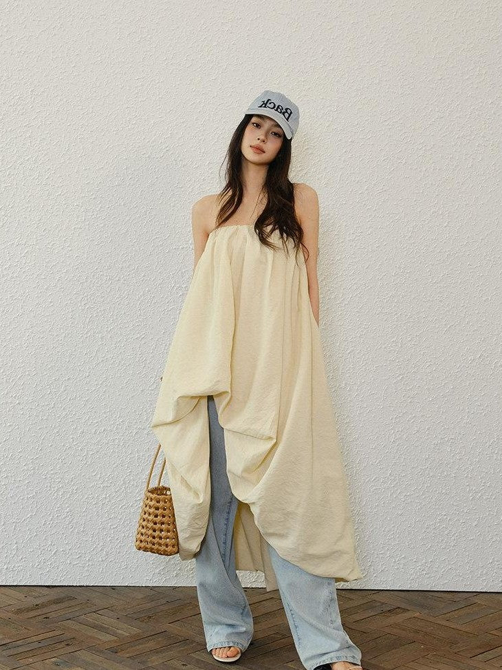 FU FRESH UP Resort Asymmetrical Pleated A Line Women&