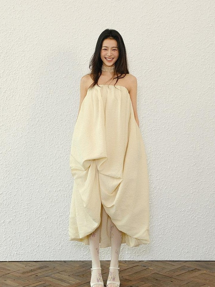 FU FRESH UP Resort Asymmetrical Pleated A Line Women&