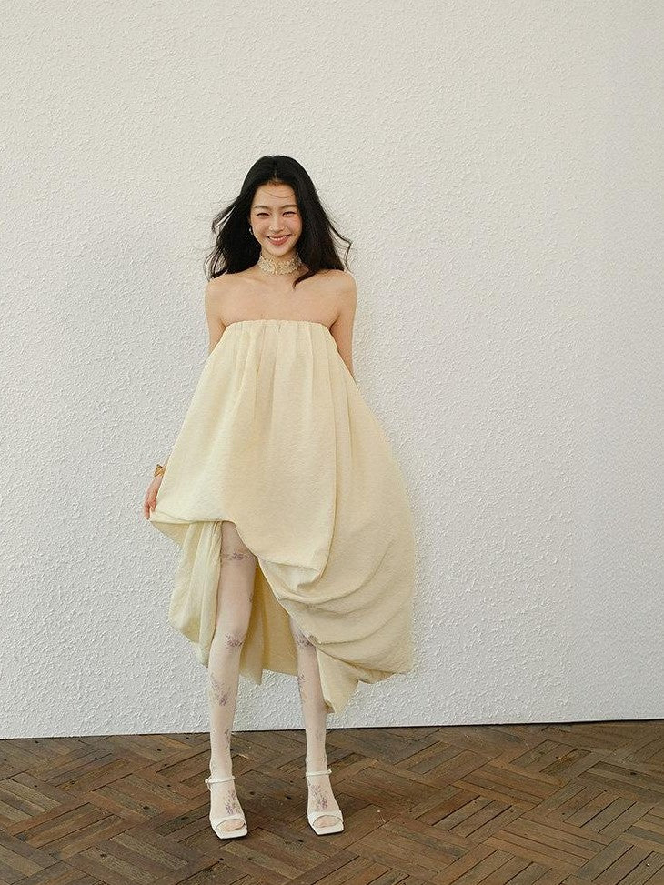 FU FRESH UP Resort Asymmetrical Pleated A Line Women&