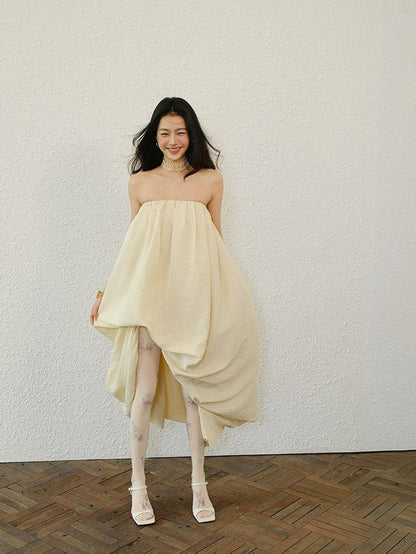 FU FRESH UP Resort Asymmetrical Pleated A Line Women&