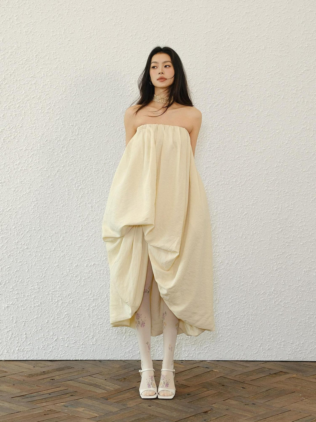 FU FRESH UP Resort Asymmetrical Pleated A Line Women&