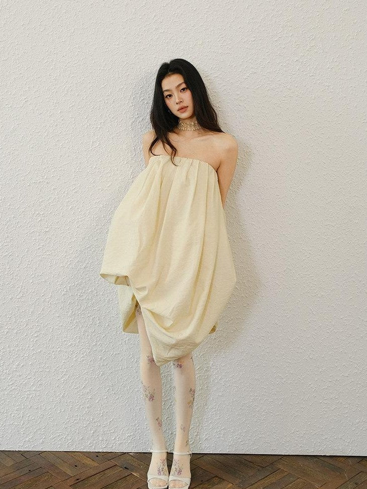 FU FRESH UP Resort Asymmetrical Pleated A Line Women&